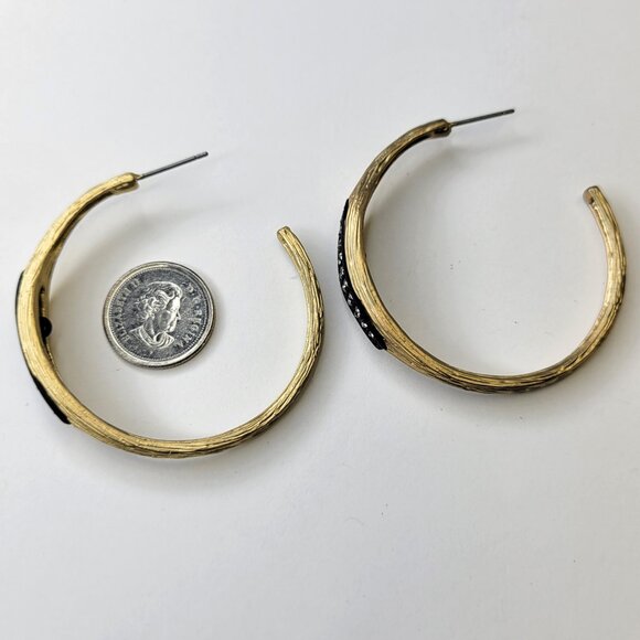 Gold Hoop Earrings With Crystals - Picture 5 of 10